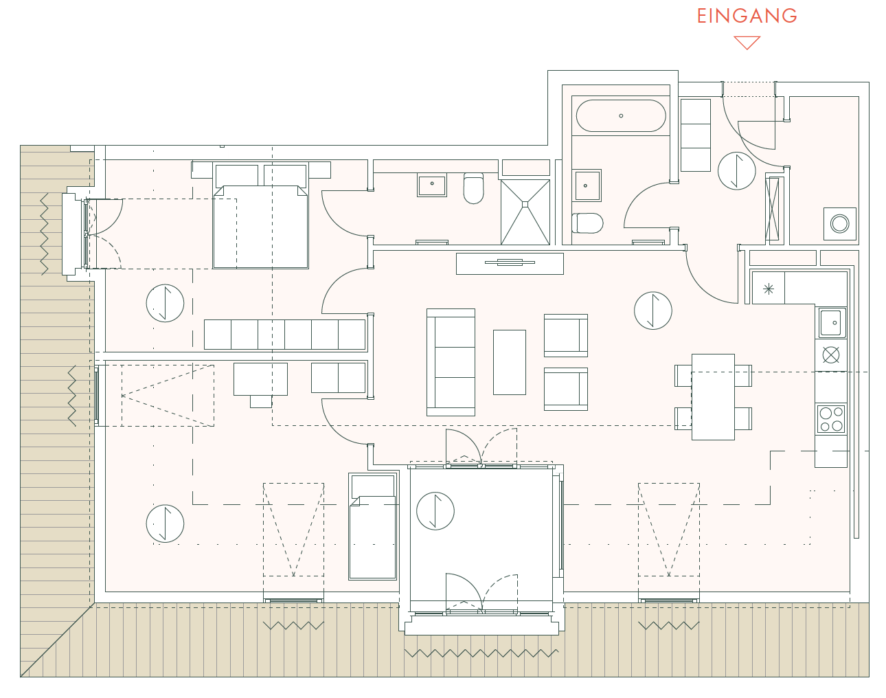 Beispielgrundriss 3-Zimmer-Wohnung