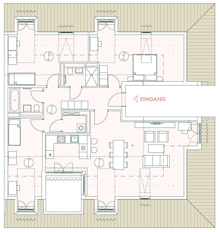 Beispielgrundriss 4-Zimmer-Wohnung